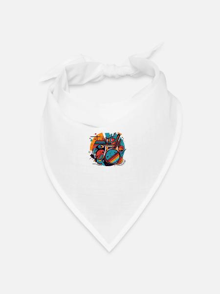 Drums Schlagzeug - Bandana Dreieckstuch - Weiß