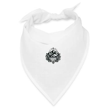 Bergkreuz mit Lorbeer und Feuer - Bandana Dreieckstuch - Weiß - Vorne