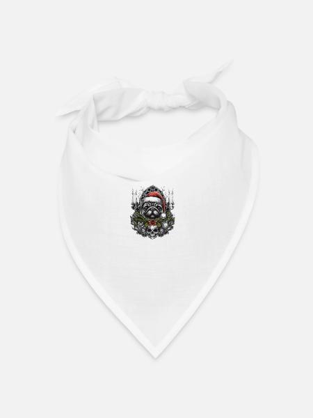 Gothic Mops - Bandana Dreieckstuch - Weiß