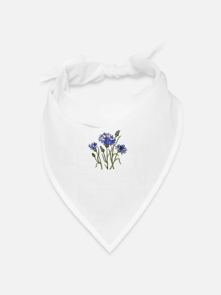 Blumen - Bandana Dreieckstuch - Weiß