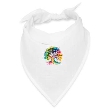 Lebensbaum Yoga Baum des Lebens Meditation - Bandana Dreieckstuch - Weiß - Vorne