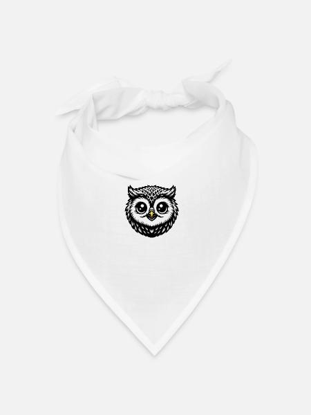 Baby Eule - Bandana Dreieckstuch - Weiß