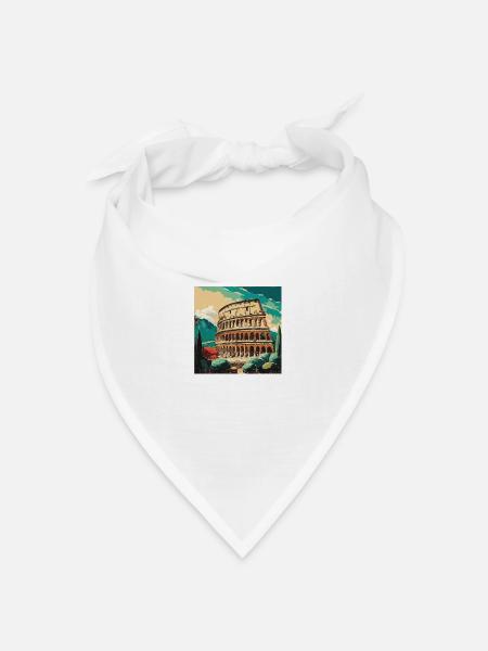 Kolosseum Rom - Bandana Dreieckstuch - Weiß