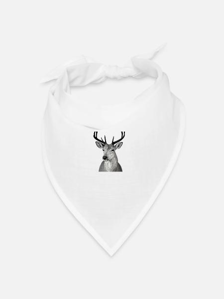 Modernes Reh - Bandana Dreieckstuch - Weiß
