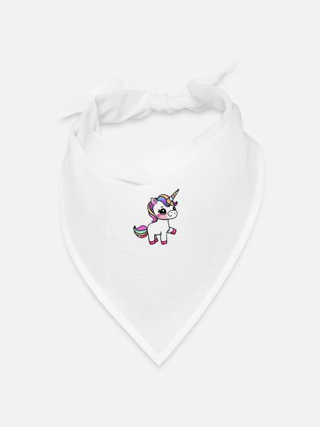 Einhorn Fabeltier Mädchen Einhörner - Bandana Dreieckstuch - Weiß