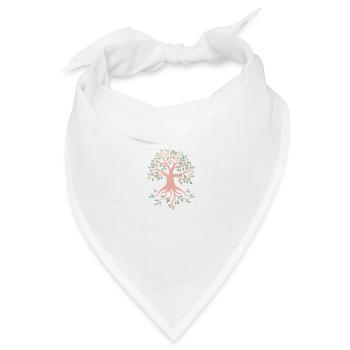 Lebensbaum Yoga Baum des Lebens Meditation - Bandana Dreieckstuch - Weiß - Vorne