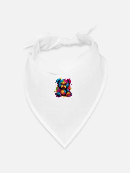 Funny Sweet Familie Teddy Bär - Bandana Dreieckstuch - Weiß