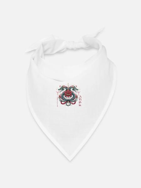 Drache - Bandana Dreieckstuch - Weiß
