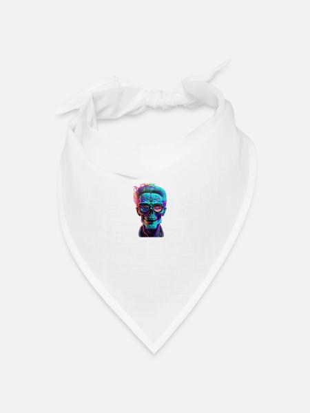 colorful skull - Bandana Dreieckstuch - Weiß