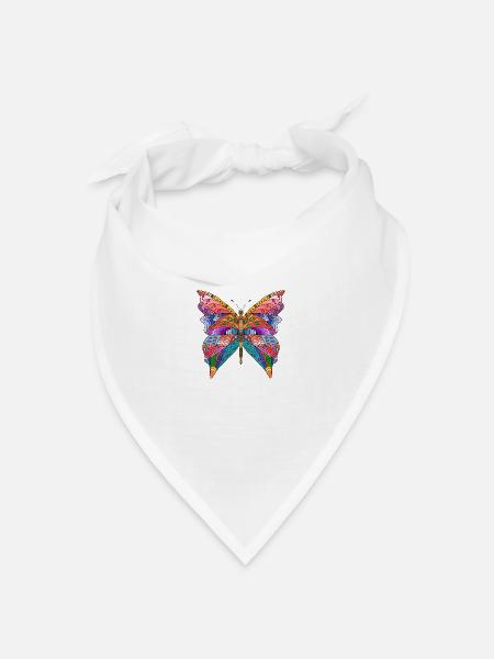 Schmetterling - Bandana Dreieckstuch - Weiß