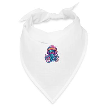 Octopus Wintersport - Bandana Dreieckstuch - Weiß - Vorne