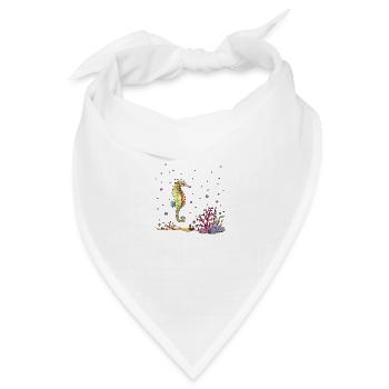 Seepferdchen - Bandana Dreieckstuch - Weiß - Vorne