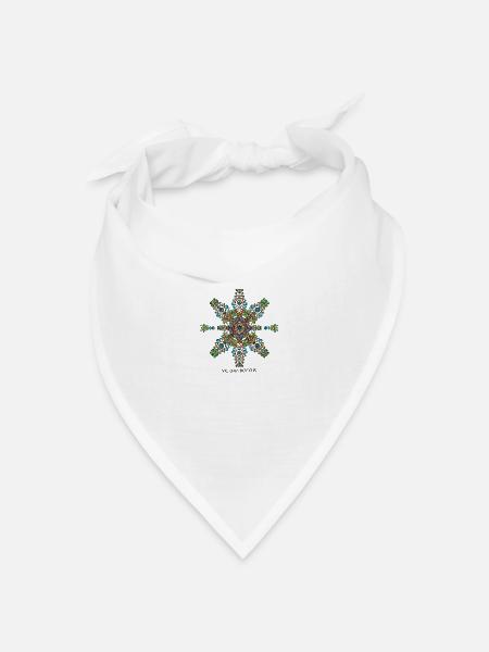 Weihnachts-Schneeflocke von Victoria Deregus 03 - Bandana Dreieckstuch - Weiß