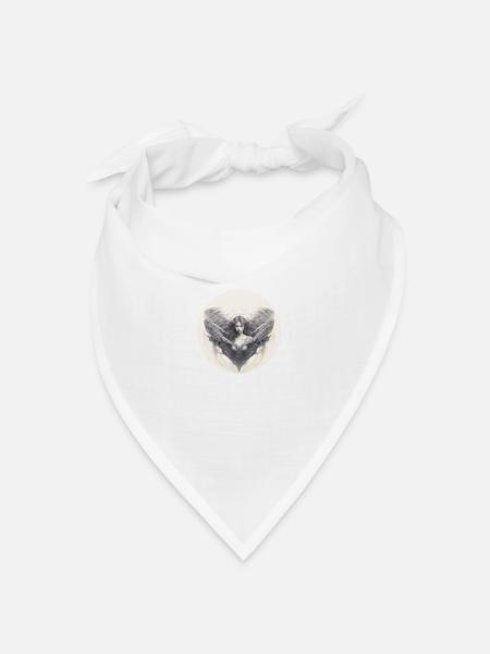 Nachdenklicher Engel - Bandana Dreieckstuch - Weiß