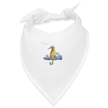 Seepferdchen - Bandana Dreieckstuch - Weiß - Vorne