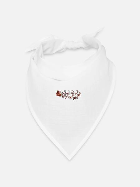 Weihnachtsmann auf seinem Schlitten - Bandana Dreieckstuch - Weiß