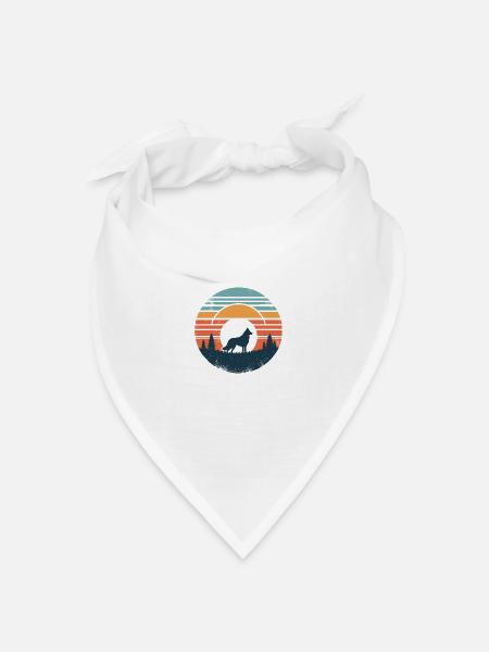 Malinois Vintage Sunset - Bandana Dreieckstuch - Weiß