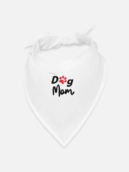 Hunde Mutter mit Pfote - Bandana Dreieckstuch - Weiß