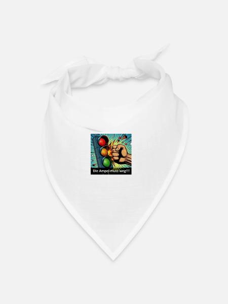 Ende der Ampel - Bandana Dreieckstuch - Weiß