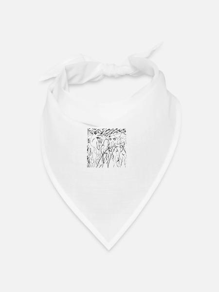 Transparenter animierter Wald - Bandana Dreieckstuch - Weiß
