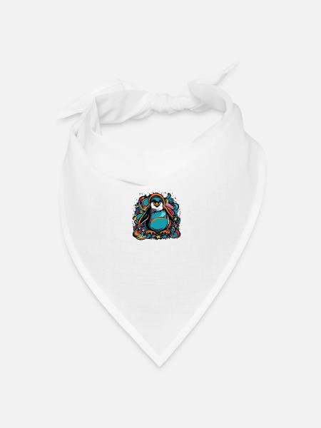 Farbenfroher Pinguin - Bandana Dreieckstuch - Weiß