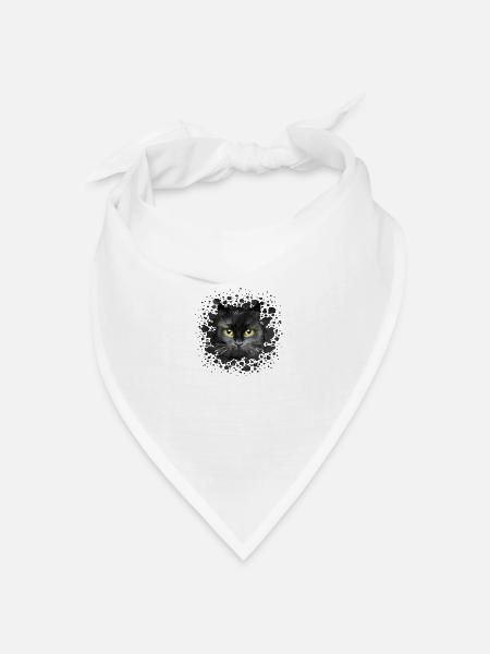 Katze - Bandana Dreieckstuch - Weiß