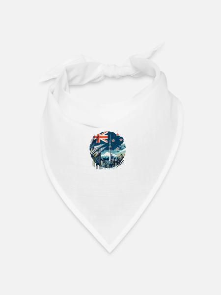 Neuseeland Aotearoa Kiwi 18 - Bandana Dreieckstuch - Weiß