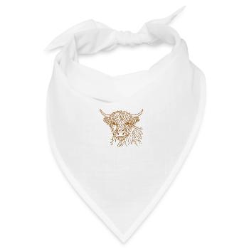 Haarige Kuh Doodle - Bandana Dreieckstuch - Weiß - Vorne