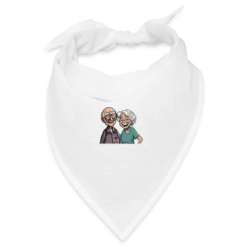 Lachende Rentner Senioren - Bandana Dreieckstuch - Weiß - Vorne