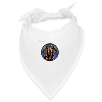 Dackel - Bandana Dreieckstuch - Weiß - Vorne