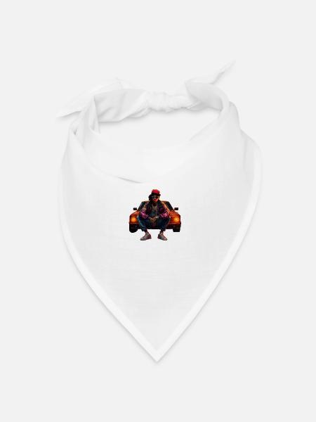 Hip Hop Rapper - Bandana Dreieckstuch - Weiß