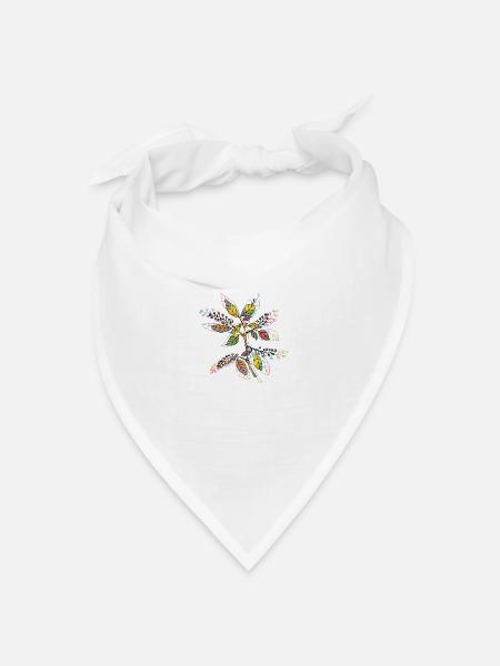 Blumen - Bandana Dreieckstuch - Weiß