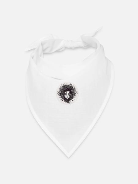 Frau wilde Frisur - Bandana Dreieckstuch - Weiß