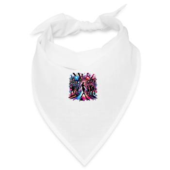 Lebendige Musik Tanz Kunst – Bewegung Energie - Bandana Dreieckstuch - Weiß - Vorne