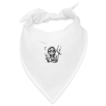 Kitegirl 101 Bleistiftzeichnung - Bandana Dreieckstuch - Weiß - Vorne