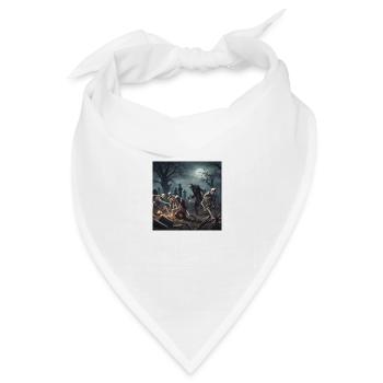 Skellet Friedhof - Bandana Dreieckstuch - Weiß - Vorne