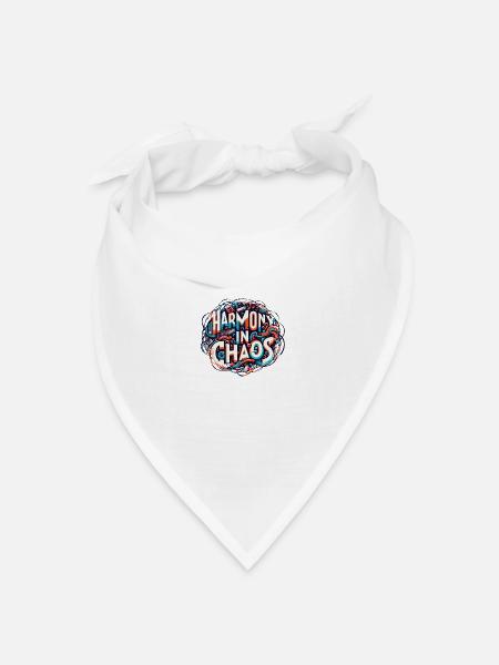 Harmonie im Chaos - Musiktypografie - Bandana Dreieckstuch - Weiß