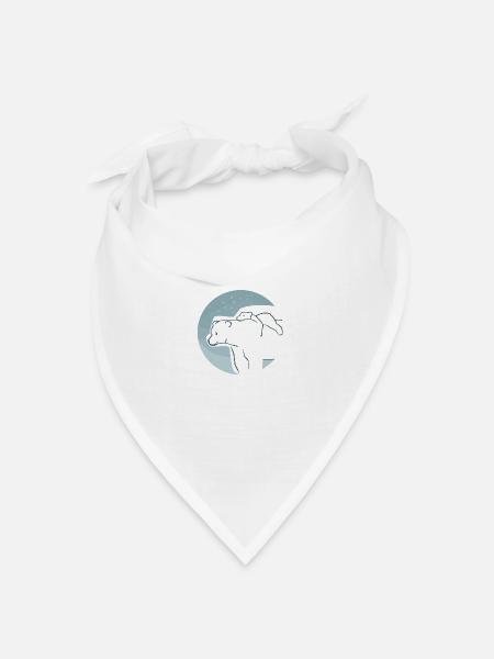 Eisbär mit Jungem - Bandana Dreieckstuch - Weiß