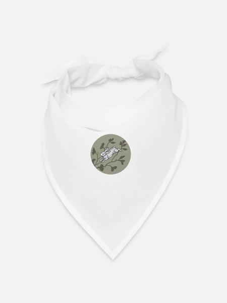 Hase auf dem Mond - Bandana Dreieckstuch - Weiß