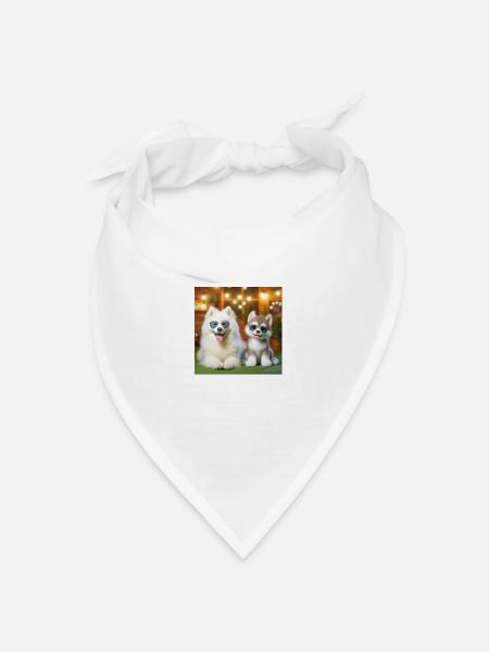 Samojed Gang - Bandana Dreieckstuch - Weiß
