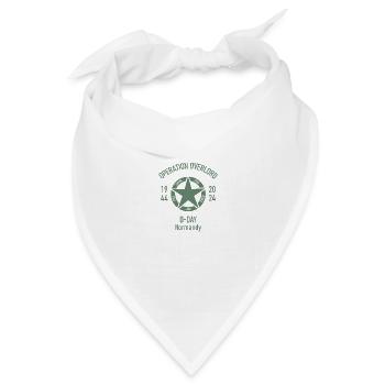 80 Jahre Landung in der Normandie, D-Day 1944. - Bandana Dreieckstuch - Weiß - Vorne