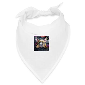Frenchie - Bandana Dreieckstuch - Weiß - Vorne