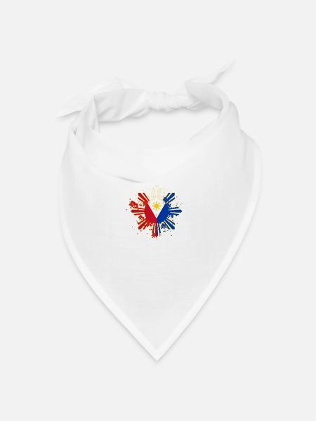 Philippinen Filipino Flagge Stolz I Geschenk - Bandana Dreieckstuch - Weiß