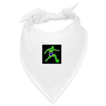Brasilianischer Fußballer mit der brasilianischen Flagge - Bandana Dreieckstuch - Weiß - Vorne