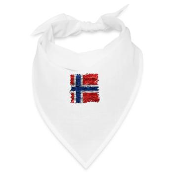 Norwegen Norwegen Flagge Skandinavien Norden Tor Viking - Bandana Dreieckstuch - Weiß - Vorne