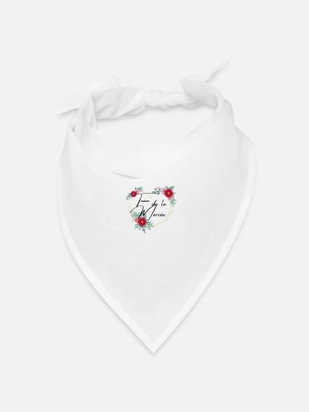Das Team der Braut geblümtes Herz-T-Shirt - Bandana Dreieckstuch - Weiß
