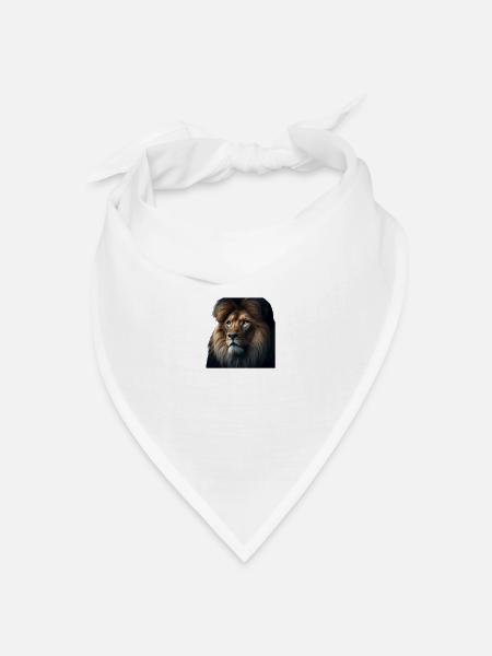 Majestätischer Löwe - Bandana Dreieckstuch - Weiß