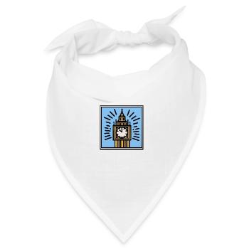 Big Ben Pop Art - Bandana Dreieckstuch - Weiß - Vorne