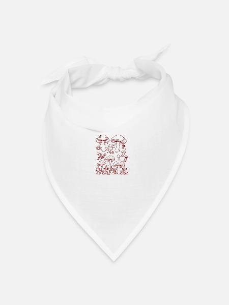 Pilze - Bandana Dreieckstuch - Weiß