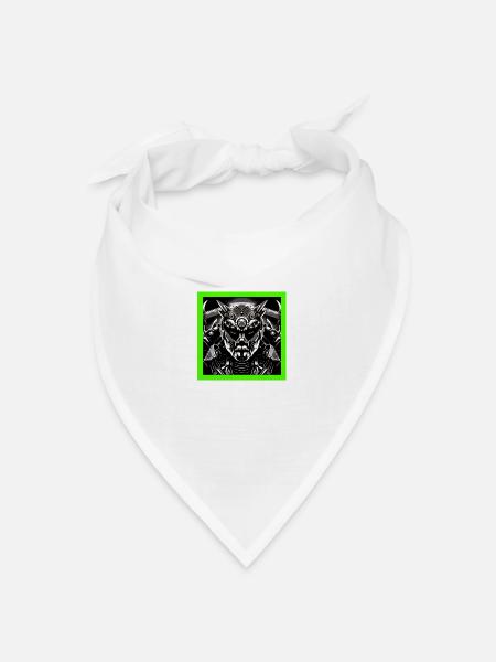 Digitales Monster - Bandana Dreieckstuch - Weiß